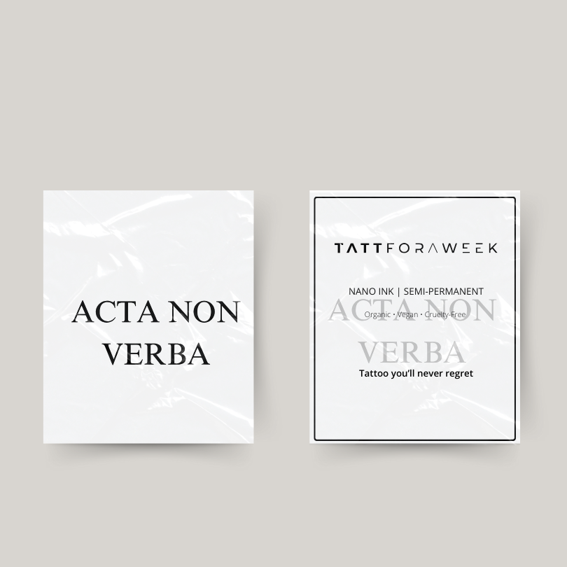 Tijdelijke tattoo acta non verba