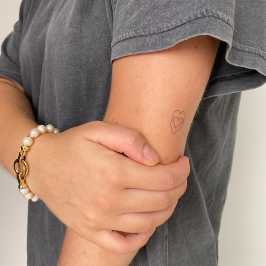 Tijdelijke tattoo dubbel hartje