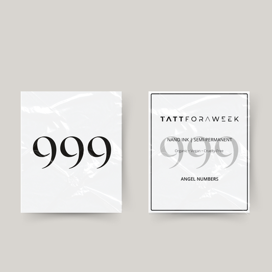 Tijdelijke tattoo angel numbers 999