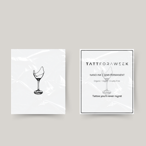 Midlertidig tatovering knust vinglass