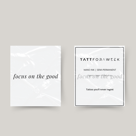 Tijdelijke tattoo focus on the good
