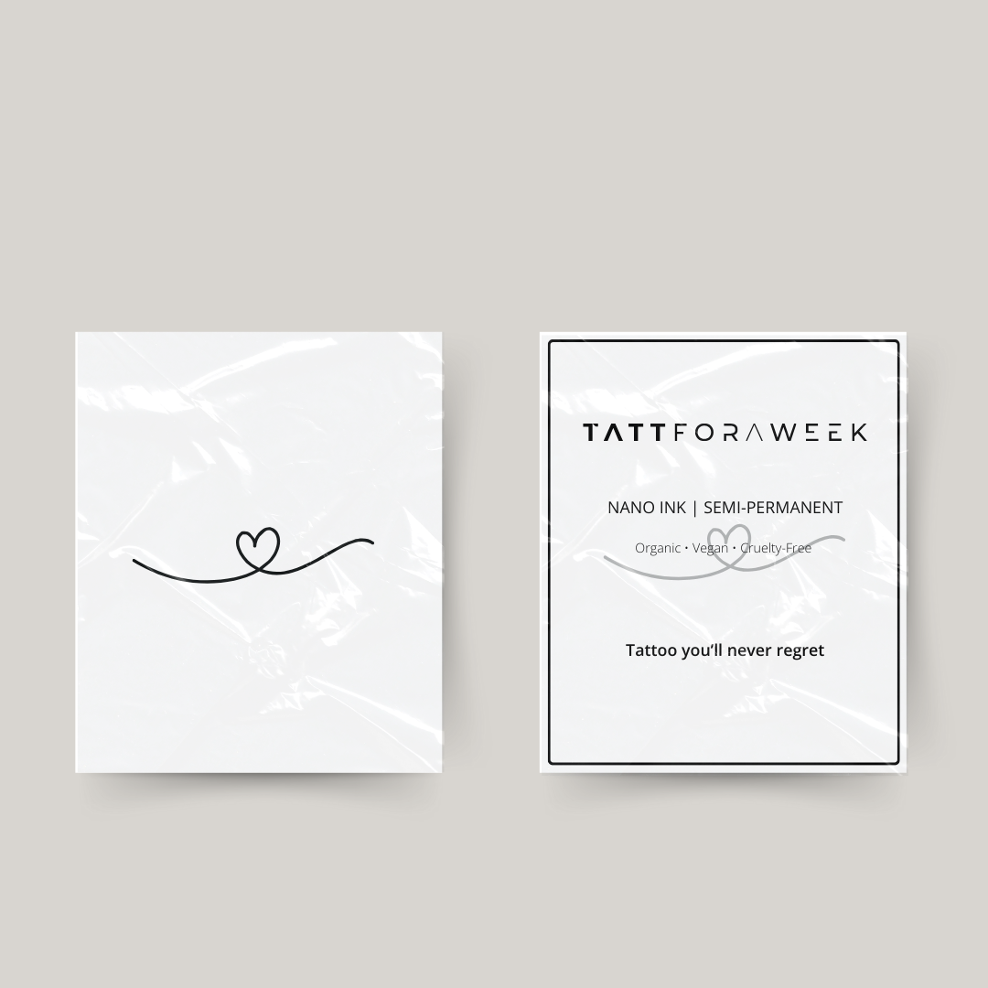 Midlertidig tatovering hjerte med sløyfe