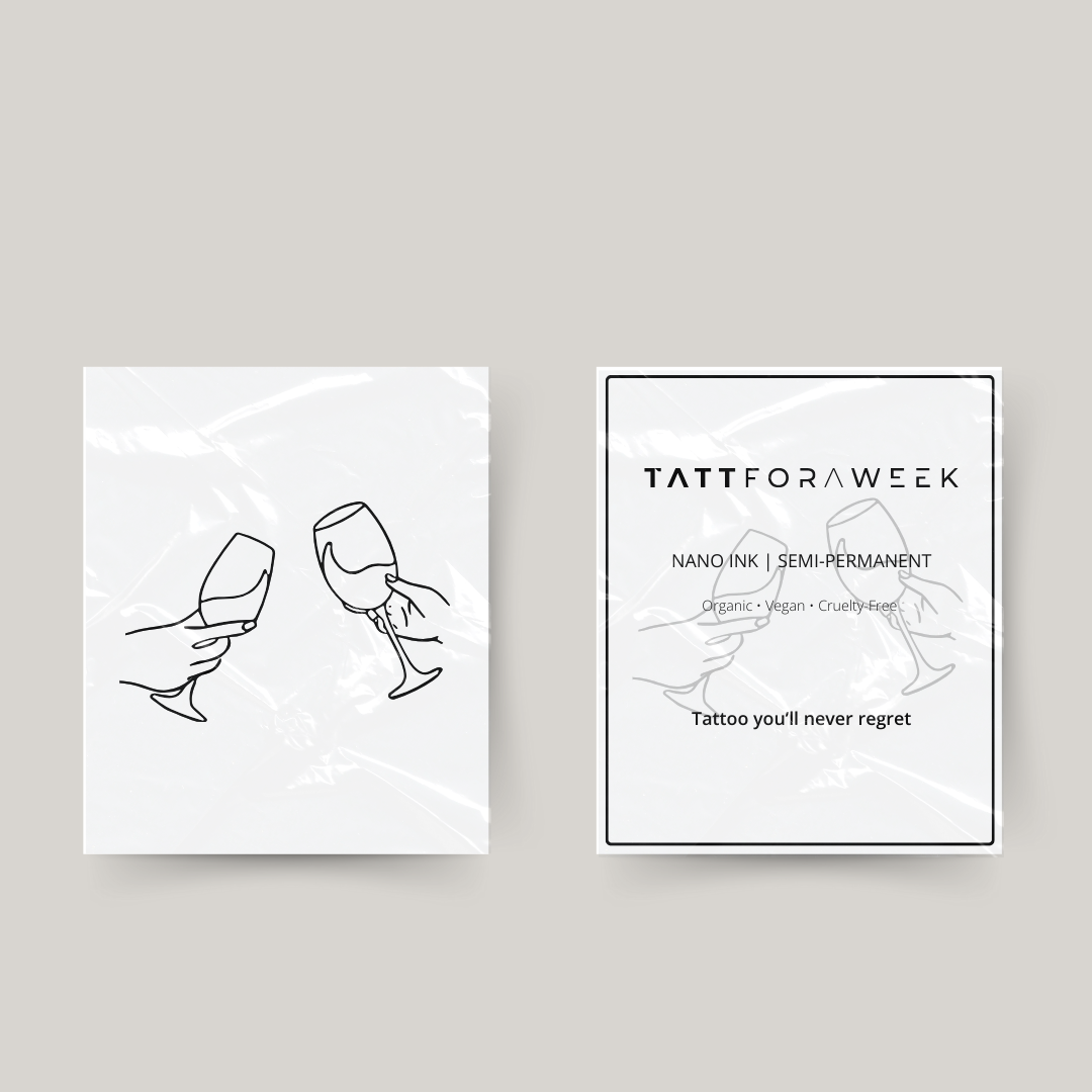 Midlertidig matchende tatovering vinglass