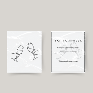Midlertidig matchende tatovering vinglass