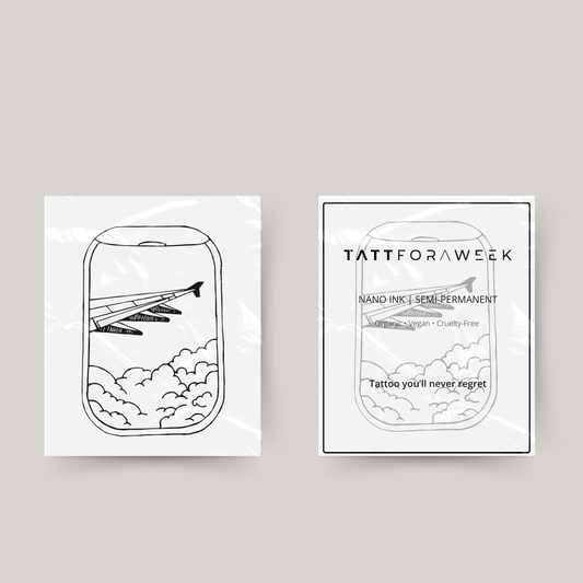 Tijdelijke tattoo vliegtuig raam