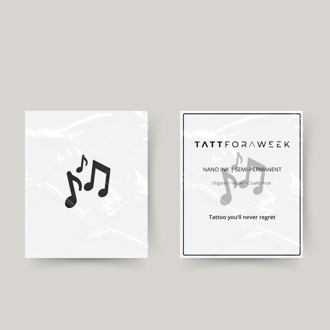 Midlertidig tatovering musikknoter