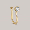 Nep neuspiercing clip steentje goud