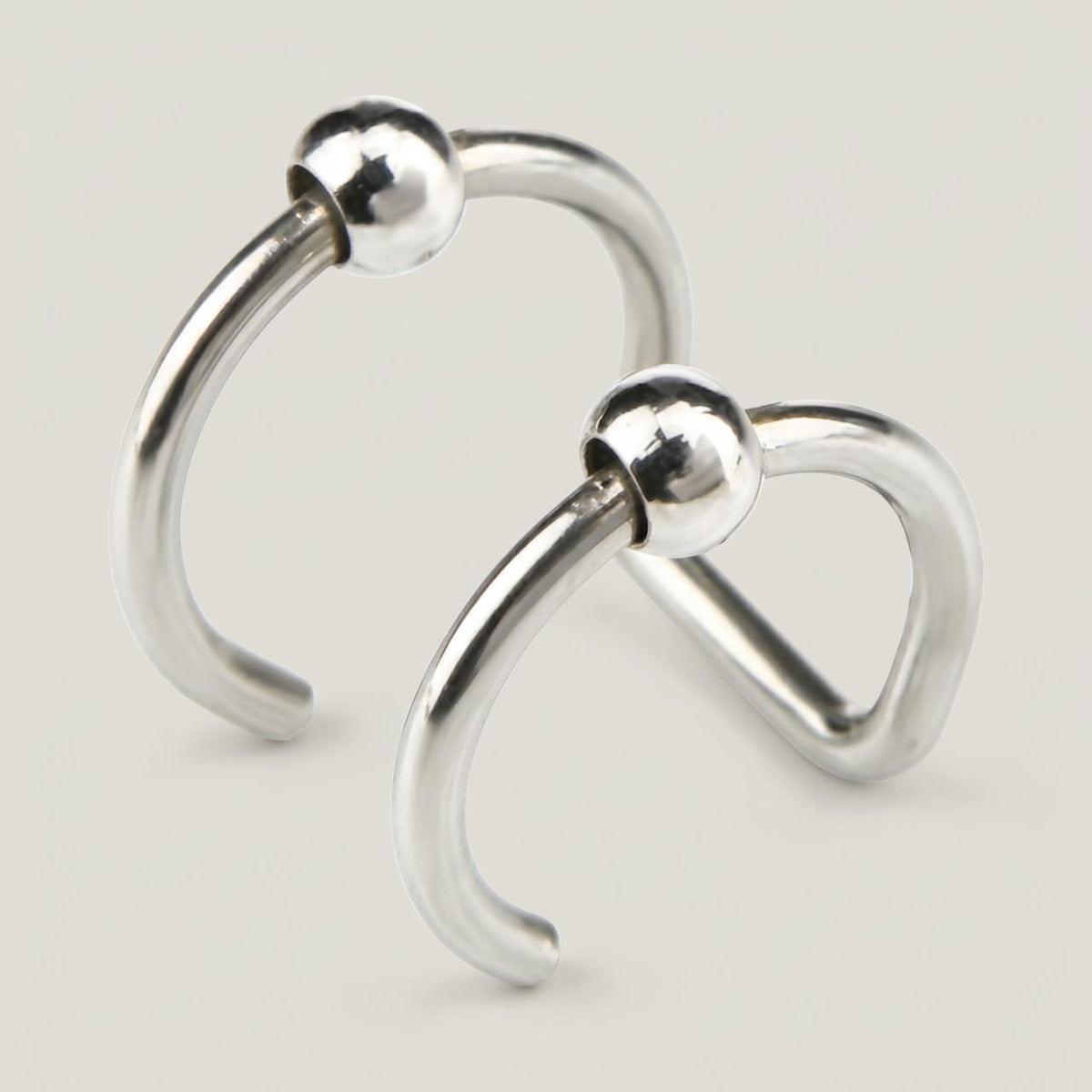 Nep lippiercing dubbel zilver