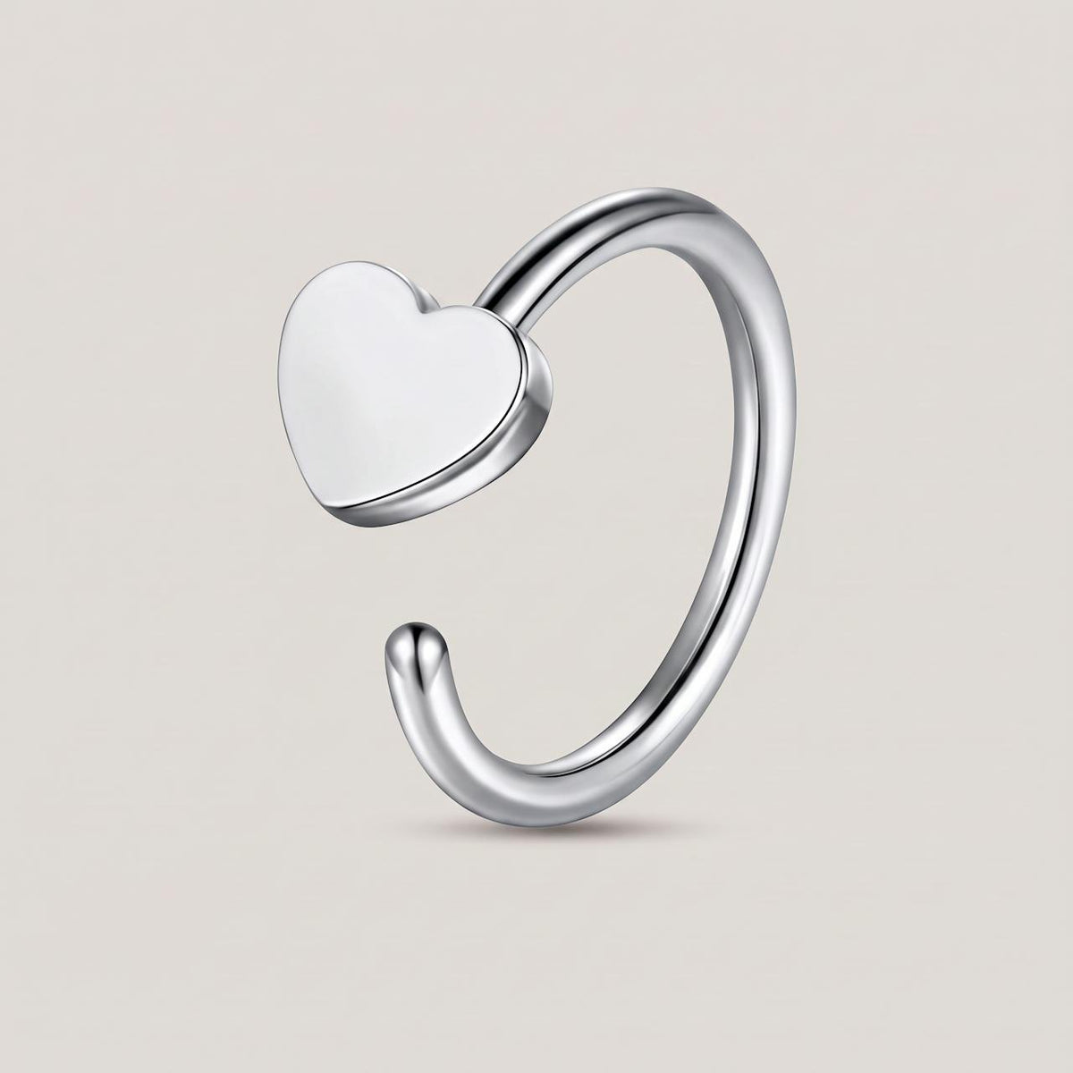 Nep neusring hartje zilver
