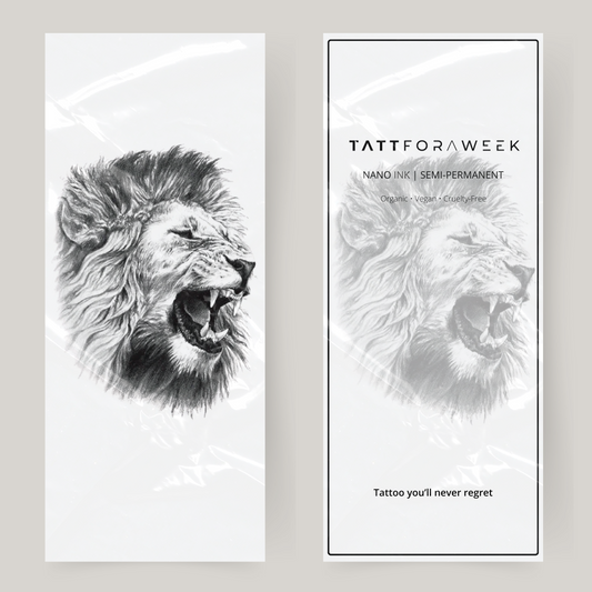 Grote nep tattoo brullende leeuw