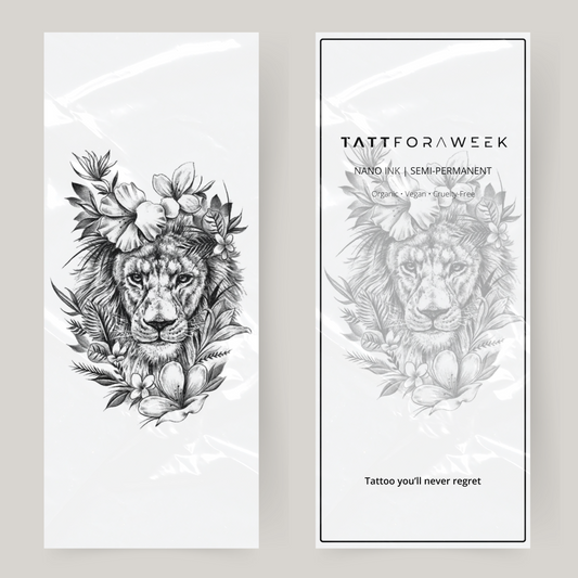 Grote nep tattoo tijger met bloemen